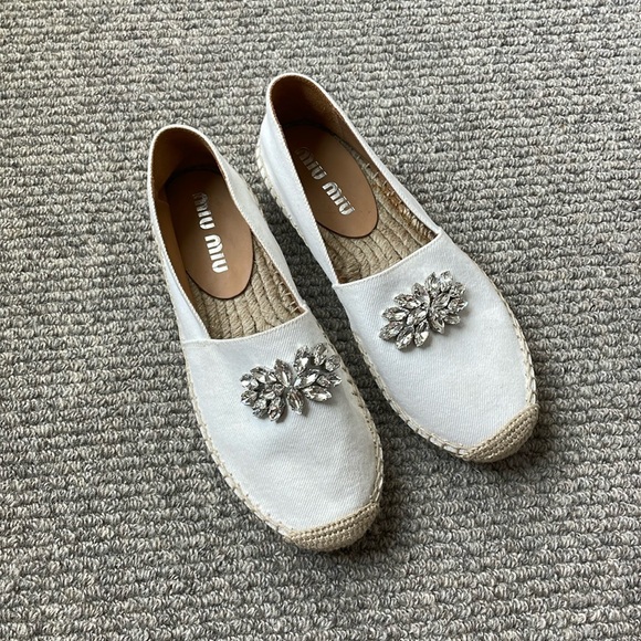 Brand new Miu Miu crystal espadrilles size 35 - Picture 1 of 6